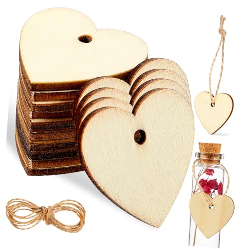 EPIGEIST 100 Stück Holzherzen Scheiben mit Naturholz zum Bemalen DIY Basteln für Hochzeit Deko Party Verzierung Juteschnur Unvollendete Holzstücke für Kreative Handwerksprojekte EPIGEIST 100 Stück Holzherzen Scheiben mit Naturholz zum Bemalen DIY Basteln für Hochzeit Deko Party Verzierung Juteschnur Unvollendete Holzstücke für Kreative Handwerksprojekte von EPIGEIST