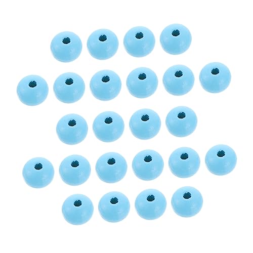 EPIGEIST 100 Stück Holzperlen Schmuck Perlen machen lose geformte Perlen verschiedene Perlen bunte Abstandsperlen sortiert UV Bastelperlen aus Holz DIY-Perlen kleine Perle Schüttgüter Blau von EPIGEIST