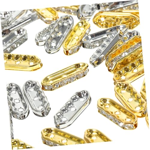 EPIGEIST 100 Stück Metallperlen für Schmuckherstellung Dreilochige Form Spacer Perlen in Gold und Silber Vielseitige Bastelperlen für Armband DIY für Mehrstrangarmbänder EPIGEIST 100 Stück Metallperlen für Schmuckherstellung Dreilochige Form Spacer Perlen in Gold und Silber Vielseitige Bastelperlen für Armband DIY für Mehrstrangarmbänder von EPIGEIST