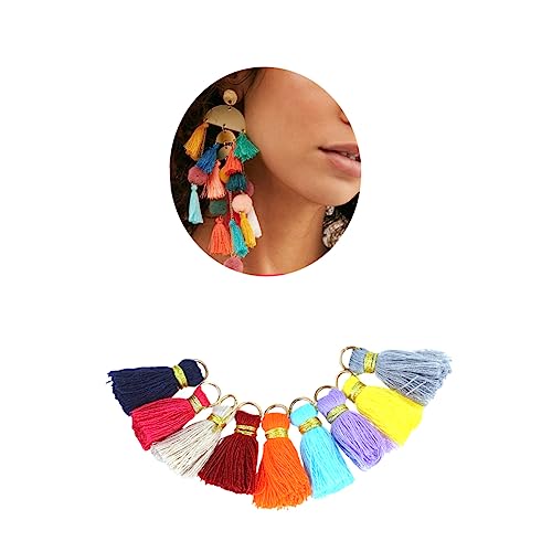 EPIGEIST 100 Stück Quasten Schmuckzubehör mit Ring DIY Quasten Baumwollfäden für Schlüsselanhänger Ohrringe Taschen und Mehr Gemischten Farben Dekorative Accessoires für Schmuckherstellung von EPIGEIST