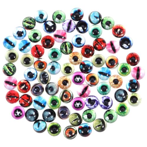 EPIGEIST 100 Stück Selbstklebende Glasaugen Halbperlen Bunte DIY Bastelaugen Puppenaugen für Schmuck Herstellung Figuren Dekoration Craft Supplies von EPIGEIST