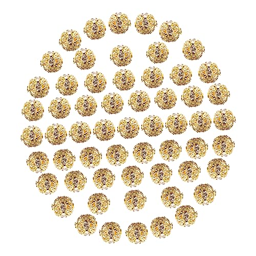 EPIGEIST 100 Stück Strass Abstandshalter Perlen für DIY Schmuckherstellung Runde Spacer Beads Geeignet für Armbänder und Bastelprojekte Goldboden mit Weißen Strasssteinen EPIGEIST 100 Stück Strass Abstandshalter Perlen für DIY Schmuckherstellung Runde Spacer Beads Geeignet für Armbänder und Bastelprojekte Goldboden mit Weißen Strasssteinen von EPIGEIST