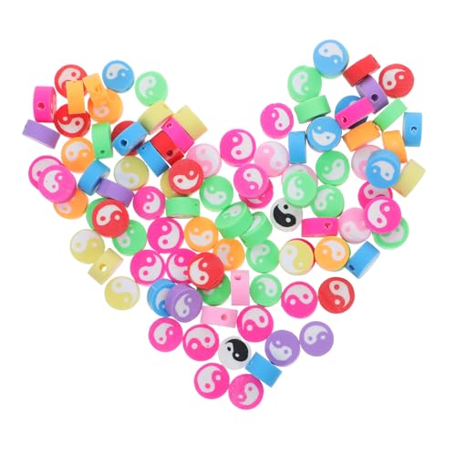 EPIGEIST 100 Stück Taichi Polymer Clay Perlen Flach DIY Schmuckherstellung Armband Charms Bunte Spacer Perlen für Halsketten Ohrringe Zubehör von EPIGEIST