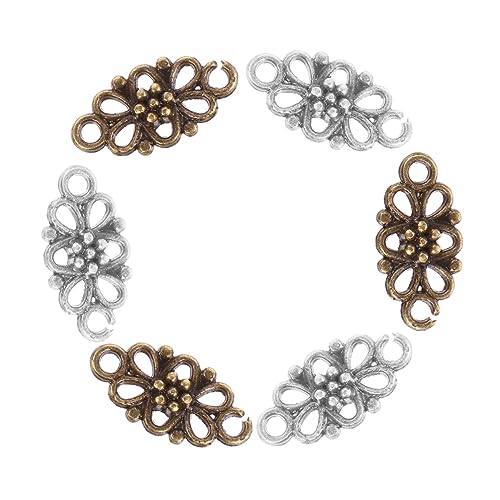 EPIGEIST 100 Stück Teiliges Vintage Blumen Anhänger aus Metalllegierung Doppelte Bohrlöcher für DIY Schmuckherstellung Robuste Charms Connectors in Antikem Bronze Silber look Vielseitig EPIGEIST 100 Stück Teiliges Vintage Blumen Anhänger aus Metalllegierung Doppelte Bohrlöcher für DIY Schmuckherstellung Robuste Charms Connectors in Antikem Bronze Silber look Vielseitig von EPIGEIST