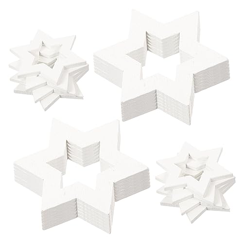 EPIGEIST 100 Stück Unvollendete Holzscheiben Sternform DIY Holzverzierungen für Bastelprojekte Große Hexagramm Holzstücke für Dekoration und Kreative Anwendungen von EPIGEIST