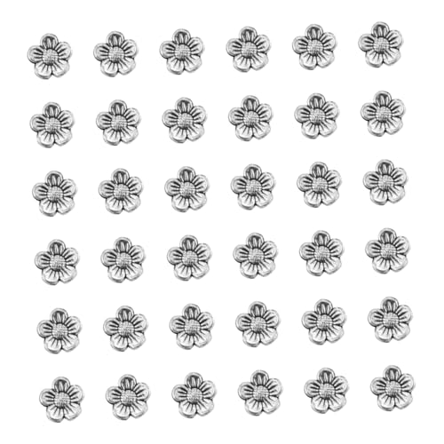 EPIGEIST 100 Stück Vintage Tibet Silber Legierung Sonnenblumen Spacer Perlen für Schmuckherstellung DIY Armband Halskette Anhänger Zubehör von EPIGEIST