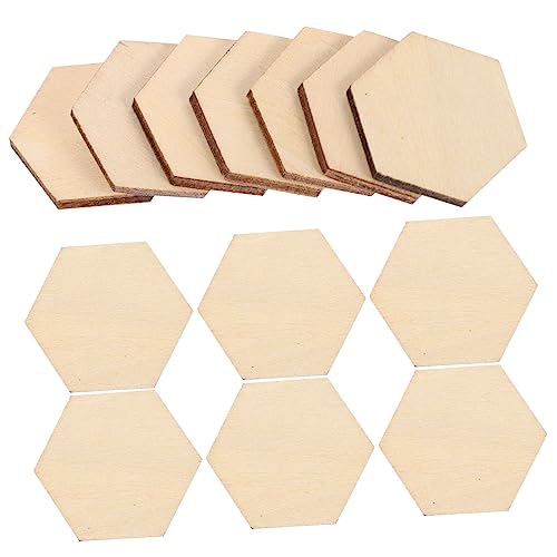 EPIGEIST 100Stück Buchenholz Sechseckige Holzstücke DIY Dekorationen für Hochzeit und Weihnachten Hochwertige Holzformen für Bastelprojekte von EPIGEIST