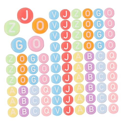 EPIGEIST 100Stücke Bunte Acryl Buchstabenperlen für DIY Armbänder Alphabetperlen für Schmuckherstellung und Kreative Bastelprojekte von EPIGEIST