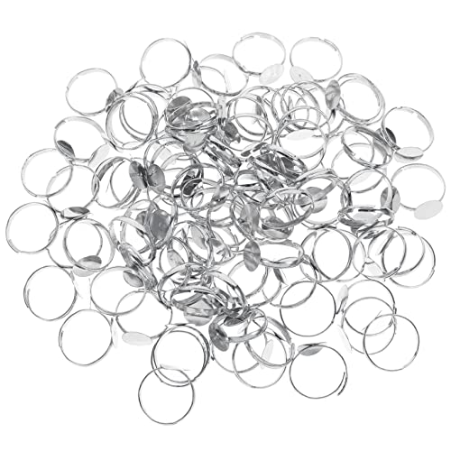 EPIGEIST 100Stücke Einstellbare Ringhalter für DIY Schmuck Leere Legierungsringe mit Flacher Basis für Designs für Hochzeiten Cosplay und von EPIGEIST