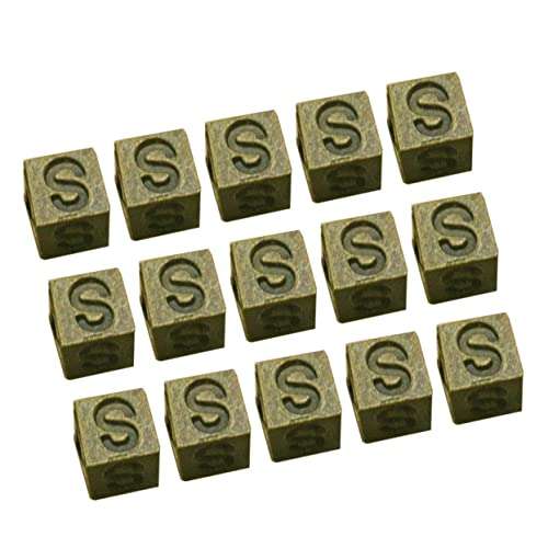 EPIGEIST 100Stücke Legierungs Spacer Perlen für DIY Schmuckherstellung Quadratische Buchstabenperlen Antikem Cyan Armbänder Halsketten und Schlüsselanhänger von EPIGEIST