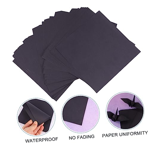 EPIGEIST 100Stücke Schwarzes Origami Papier Quadratisches Faltpapier für DIY Papierkran und Bastelprojekte und Vielseitig Einsetzbar von EPIGEIST
