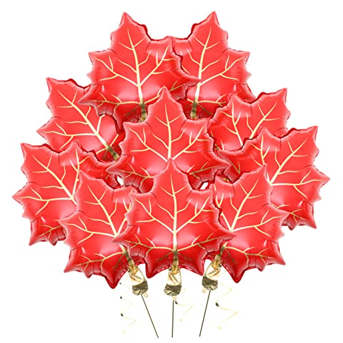 EPIGEIST 10Stücke Herbstfolienballons Form Von Roten Ahornblättern Aluminiumfolie Luftballons Für Thanksgiving Party Dekoration Herbstfeier Und Fotoshootings von EPIGEIST