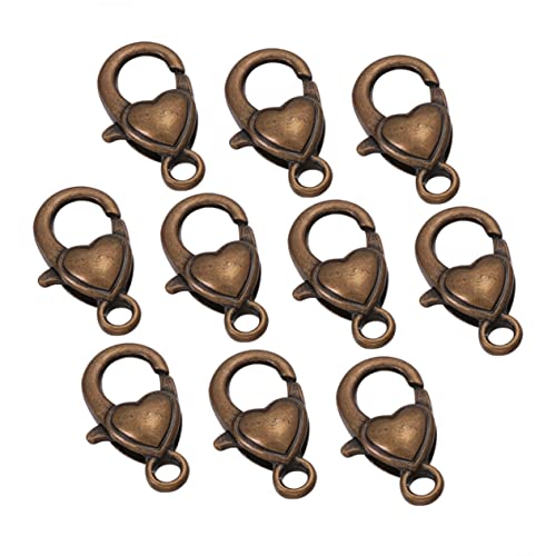 EPIGEIST 10Stücke Hummerscheren Verschlüsse Herzform DIY Schlüsselanhänger Zubehör Legierung Bronze Schmuckverschlüsse für Armbänder und Halsketten von EPIGEIST