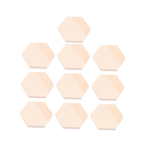 EPIGEIST 10Stücke Polygonal Holzblock Sechseckige Holzplatten Kiefernholz für DIY Handwerk zum Malen und Basteln von EPIGEIST