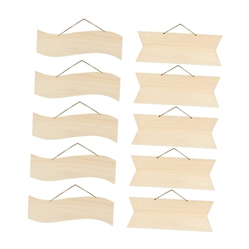 EPIGEIST 10Stücke Teiliges Leeres Holzschild für DIY Unvollendete Holzplakette mit Schnur für Küchenwanddekoration und Handwerksprojekte Naturbelassen von EPIGEIST