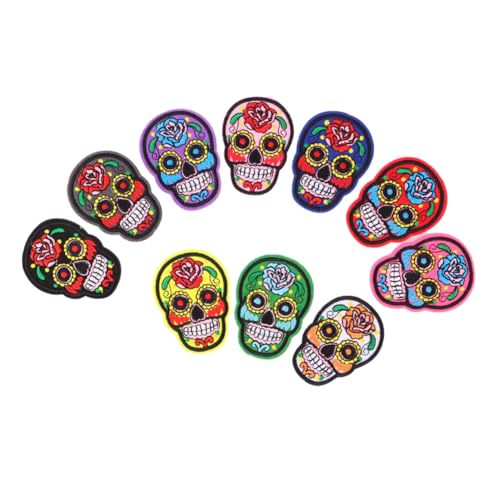 EPIGEIST 11 Stück Teiliges Totenkopf Stoffaufnäher mit Bügelfunktion Bestickte Applikationen für Jacken Taschen Hüte Vielseitig zum Aufnähen oder Aufbügeln Bunte DIY Kostüm Patches EPIGEIST 11 Stück Teiliges Totenkopf Stoffaufnäher mit Bügelfunktion Bestickte Applikationen für Jacken Taschen Hüte Vielseitig zum Aufnähen oder Aufbügeln Bunte DIY Kostüm Patches von EPIGEIST