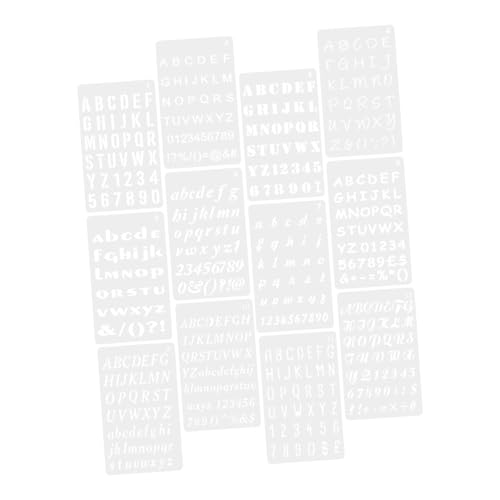EPIGEIST 12 Blatt Teiliges Buchstaben und Zahlen Schablonen aus Kunststoff Wiederverwendbar Großflächig für DIY Bastelprojekte Wand und Holzmalerei für Scrapbooking Tagebuchgestaltung und von EPIGEIST