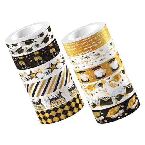 EPIGEIST 12 Rollen Dekoratives Washi Tape Transparent Vielseitiges Selbstklebendes Papierklebeband für Scrapbooking Tagebücher Fotoalben DIY Handarbeit Geschenkverpackung Stabile Haftung von EPIGEIST