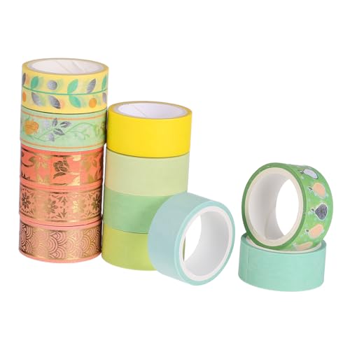 EPIGEIST 12 Rollen Goldfolie Washi Masking Tape Dekoratives Selbstklebendes Papierband für Scrapbooking DIY Bastelbedarf Hochwertiges Langlebiges Klebeband in Gelb orange grün für Rahmen EPIGEIST 12 Rollen Goldfolie Washi Masking Tape Dekoratives Selbstklebendes Papierband für Scrapbooking DIY Bastelbedarf Hochwertiges Langlebiges Klebeband in Gelb orange grün für Rahmen von EPIGEIST