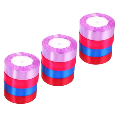 EPIGEIST 12 Rollen Teiliges Satin Geschenkband Breit Bunte Polyesterbänder für Kreative Geschenkverpackung DIY Basteln Blumen und Partydekoration Langlebige Geschenkverzierungen von EPIGEIST