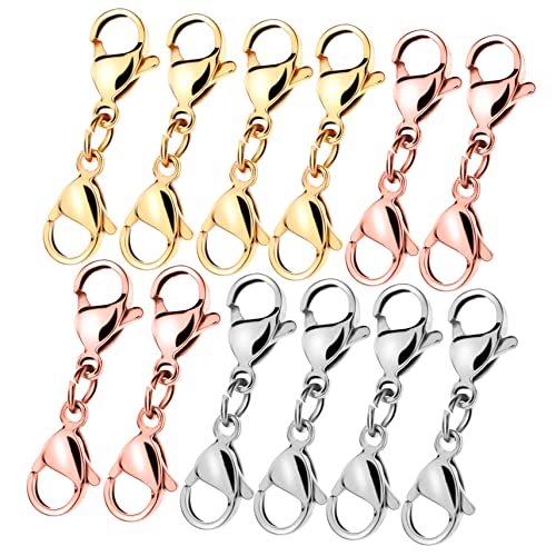 EPIGEIST 12 Stück Metall Lobster Clips Gold Stahl und Roségold für DIY Schmuckherstellung Armbandverlängerungen und Kettenverschlüsse von EPIGEIST