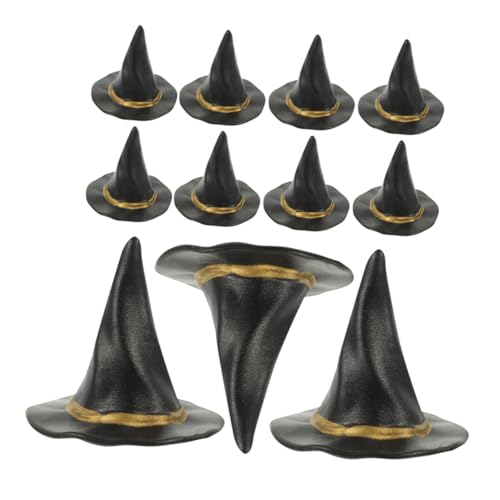 EPIGEIST 12 Stück Mini-Hexenhut kleine halloween dekoration halloween Halloween-Attacken Kessel glühen Puppenhüte Neon Minihüte zum Basteln kleiner Hexenhut Plastik Black von EPIGEIST