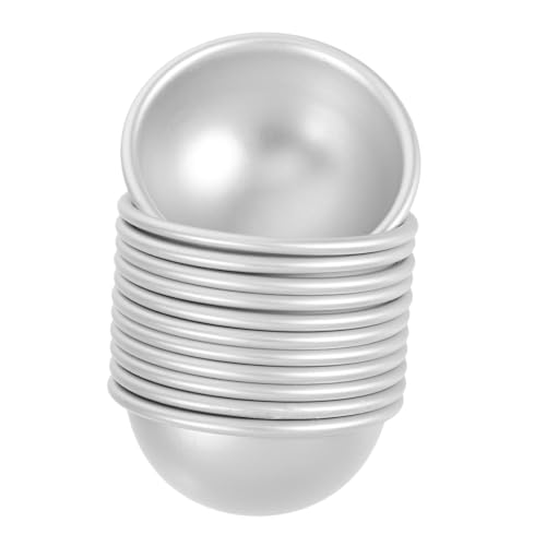 EPIGEIST 12 Stück Teiliges DIY Halbkreis Aluminium Badebomben Formen Mittlere Halbkugelförmige Badekugel Silikonfreie Moulds für Selbstgemachte Badezusätze von EPIGEIST