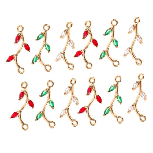 EPIGEIST 12 Stück Teiliges Kupfer DIY Schmuck Anhänger mit Zirkonia Langlebige Schmuckverbinder für Halsketten Armbänder Ohrringe Vielseitige Bastelmaterialien für Schmuckherstellung von EPIGEIST