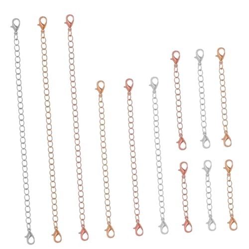 EPIGEIST 12 Stück Teiliges Schmuckverlängerungs aus Legiertem Kettenverlängerungen in Gold Silber und Roségold Kompatibel mit Halsketten Armbändern und Fußketten Langlebig und Vielseitig EPIGEIST 12 Stück Teiliges Schmuckverlängerungs aus Legiertem Kettenverlängerungen in Gold Silber und Roségold Kompatibel mit Halsketten Armbändern und Fußketten Langlebig und Vielseitig von EPIGEIST