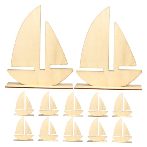 EPIGEIST 12Stücke Unvollendete Holzboot Bastelsets DIY Holzboote zum Bemalen Dekoration für Feste und Projekte Stabiler Untergrund für Designs von EPIGEIST