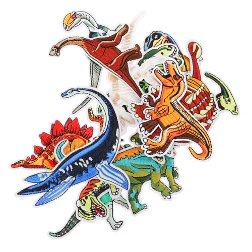 EPIGEIST 14 Stück Teiliges Dinosaurier Aufbügel patch Bestickte Applikationen Dekorative Flicken zum Aufnähen und Flicken für Kleidung Langlebige Cartoon Tier Motive für Jeans Rucksäcke von EPIGEIST