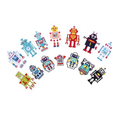 EPIGEIST 14Stücke Niedliche Bestickte Roboter Patches zum Aufbügeln Teiliges für Kleidung Jeans Hüte und Mehr Einfach Anzubringen Langlebig für Reparaturen von EPIGEIST