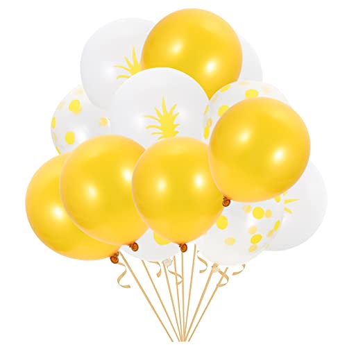 EPIGEIST 15 Stück Ananas-Latexballon Ballons Dekorationen tropische Ballongirlande Strand hawaii party dekoration sommerdeko Ballon-Kits im Hawaii-Stil kreative Latexballons Emulsion Yellow von EPIGEIST