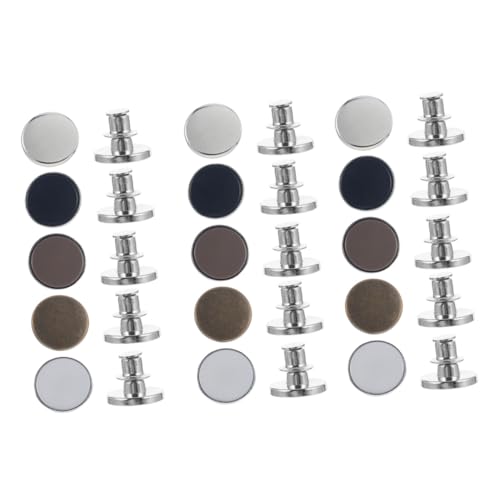 EPIGEIST 15 Stück Teiliges Metallknopf Verstellbare Nagelfreie Taillenschnalle für Jeans DIY Abnehmbare Hosenbund Expander Einfach zu Befestigende Hüftknöpfe für Kleidung und Stoffe von EPIGEIST