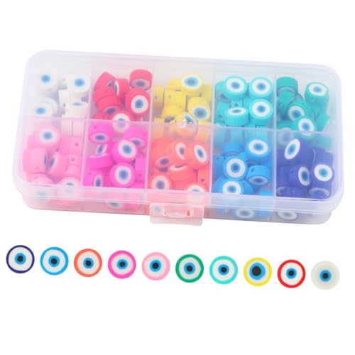 EPIGEIST 150 Stück Teiliges Bunte Evil Eye Perlen aus Polymer Kleine Schmuckperlen zum Basteln Leichte Langlebige Bastelperlen für Armband Halskettenherstellung DIY Schmuckzubehör EPIGEIST 150 Stück Teiliges Bunte Evil Eye Perlen aus Polymer Kleine Schmuckperlen zum Basteln Leichte Langlebige Bastelperlen für Armband Halskettenherstellung DIY Schmuckzubehör von EPIGEIST