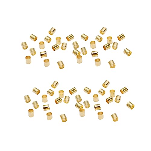 EPIGEIST 1500 Stück Perlen für Schmuckhersteller hand schmuck schmuckherstellung Schmuckzubehör Schmuckteile schmuck machen gold beads Kupferperlen Quetschperlen Rohrperlen Golden von EPIGEIST