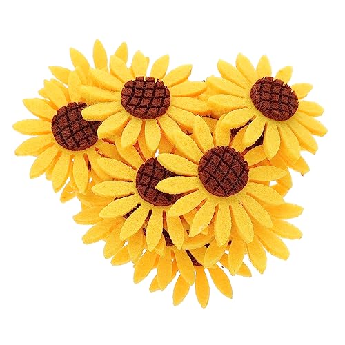 EPIGEIST 15stücke Teiliges Sonnenblumen Stoff-patches Applikationen Für Kleidung Bastelprojekte Und Haarschmuck Hochwertige Bügelfähige Flicken Zur Kreativen Gestaltung Und Reparatur von EPIGEIST