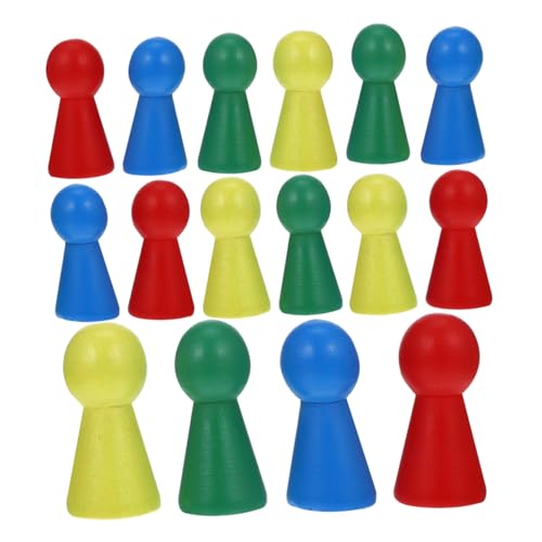 EPIGEIST 16 Stück Teiliges Buntes Holz spielfiguren Brettspiele Große Bunte Holz menschenfiguren Ersatzspielsteine für Schach und Gesellschaftsspiele Farbenfrohe Spielfiguren für Familie von EPIGEIST