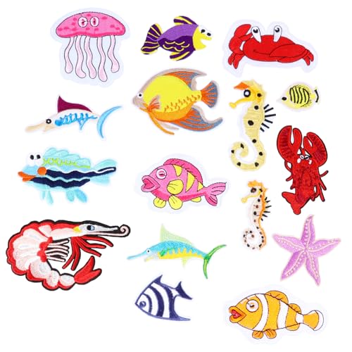 EPIGEIST 16 Stück Teiliges DIY Bestickte Stoffpatches mit Cartoon Motiven Aufbügelbare Applikationen für Kleidung Taschen Hüte zum Reparieren und Dekorieren von Jeans und Textilien EPIGEIST 16 Stück Teiliges DIY Bestickte Stoffpatches mit Cartoon Motiven Aufbügelbare Applikationen für Kleidung Taschen Hüte zum Reparieren und Dekorieren von Jeans und Textilien von EPIGEIST
