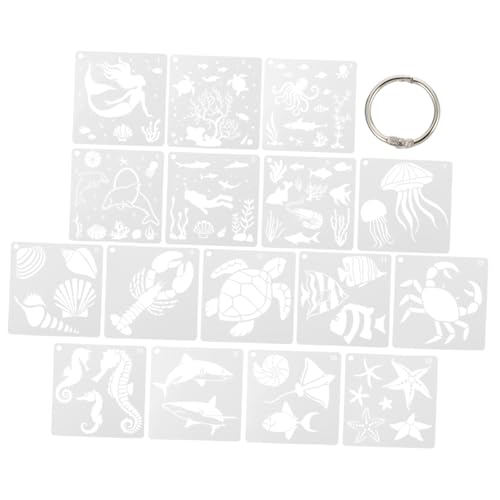 EPIGEIST 16 Stück Teiliges Meerestier schablonen Wiederverwendbare DIY Malerei Schablonen Große Vorlage für Wanddekoration Scrapbooking Handwerk Party Heimdekor von EPIGEIST