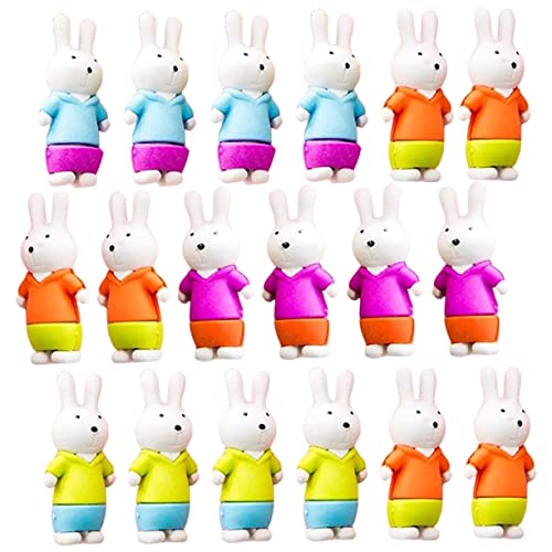 EPIGEIST 18 Stück Teiliges Radiergummi Tierdesign Hase Lustig Langlebig Robust für Schule Schüler Mitnehmbar Zufällige Farbe Zufällige Farbe von EPIGEIST