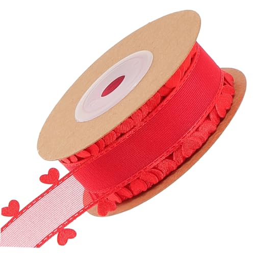 EPIGEIST 1Rolle Geschenkband Yards Schneidbares Bastelband mit Herzmuster Verschleißfestes Dekoband für Hochzeiten und DIY Projekte Vielseitig Einsetzbar von EPIGEIST