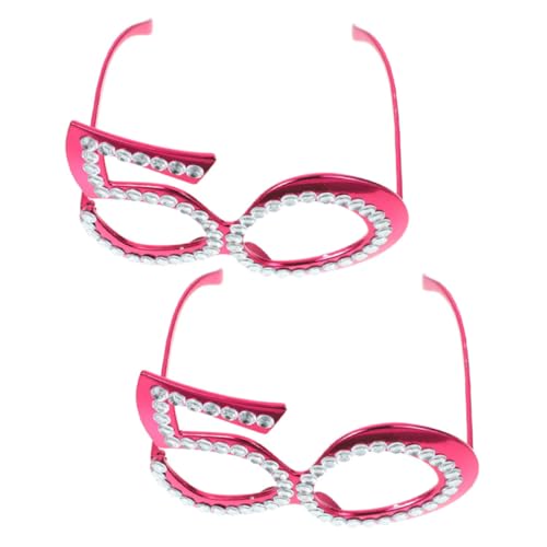EPIGEIST 2 Paare Geburtstagsbrillen aus Robustem PC Material Leichte Bequeme Partybrille mit Glatten Kanten Dekorative Rote Zahlenbrillen für Jubiläumsfeiern und Fotorequisiten von EPIGEIST