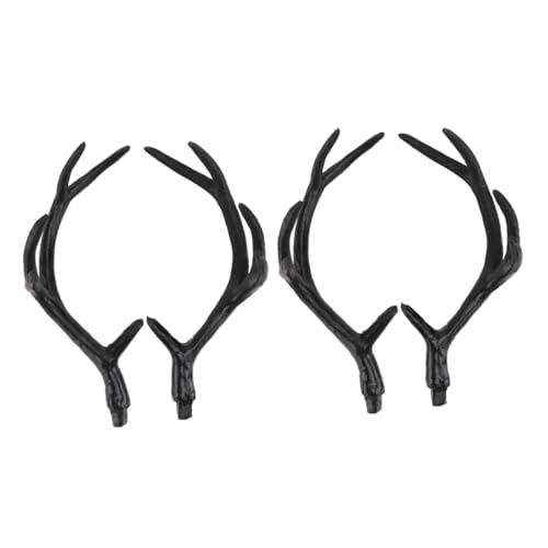 EPIGEIST 2 Paare Realistische Mittelgroße DIY Deko Schwarze Geweih Haarreifen für Weihnachts und Halloween Kostüme Kreativer Kopfschmuck Vielseitig Einsetzbare Tierornamente von EPIGEIST