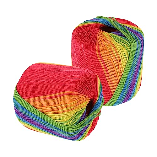 EPIGEIST 2 Rollen Regenbogenfarbenes Baumwollgarn DIY Häkelgarn für Handarbeiten Hautfreundliches Material Vielseitig und Flexibel für Stricken und Basteln EPIGEIST 2 Rollen Regenbogenfarbenes Baumwollgarn DIY Häkelgarn für Handarbeiten Hautfreundliches Material Vielseitig und Flexibel für Stricken und Basteln von EPIGEIST