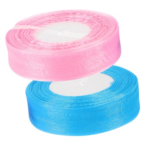 EPIGEIST 2 Rollen Transparentes Organza Geschenkband Zuschneidbar Chinlon Material Verschleißfest und Reißfest zum Basteln Geschenkverpackung Dekoration für Partys und Diy-projekte von EPIGEIST