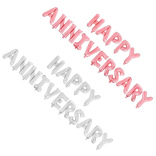 EPIGEIST 2 Sätze Aluminiumfolie Buchstaben Luftballons Happy Anniversary Ballons für Hochzeitsjubiläum Dekoration Schnelle Befüllung Wiederverwendbar Vielseitig für Zuhause und EPIGEIST 2 Sätze Aluminiumfolie Buchstaben Luftballons Happy Anniversary Ballons für Hochzeitsjubiläum Dekoration Schnelle Befüllung Wiederverwendbar Vielseitig für Zuhause und von EPIGEIST
