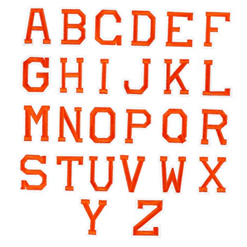 EPIGEIST 2 Sätze Buchstaben Stoff Aufkleber Stickerei Buchstaben Nähen Stoff Patch Kleine Buchstaben Annähen Filzbuchstaben Flicken Für Kleidung Buchstabenflecken Brief Chenille Orange von EPIGEIST
