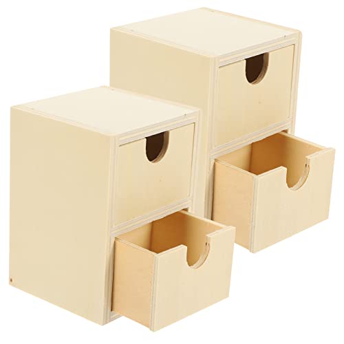 EPIGEIST 2 Stck DIY Unbemalte Kleine Holzschubladen für Zwei Layer Aufbewahrung Flexibles Holzmaterial für Bastelprojekte von EPIGEIST