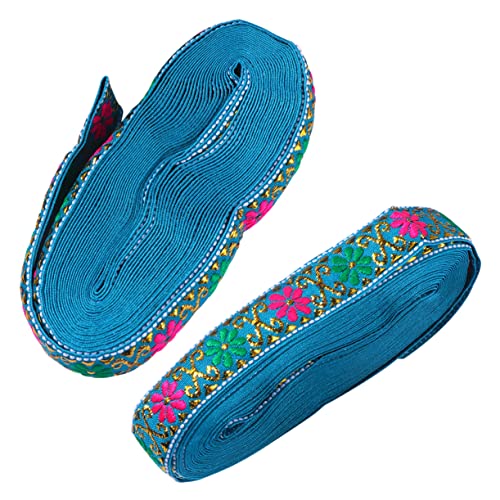 EPIGEIST 2 Stück Ethnisches Spitzenband Spitzenvorhänge für Wohnzimmer Blumenband Stoff Bänder zum Basteln Schnürsenkel nähen bestickter Vorhang gestickter Bandbesatz Nähband Polyester Blau EPIGEIST 2 Stück Ethnisches Spitzenband Spitzenvorhänge für Wohnzimmer Blumenband Stoff Bänder zum Basteln Schnürsenkel nähen bestickter Vorhang gestickter Bandbesatz Nähband Polyester Blau von EPIGEIST
